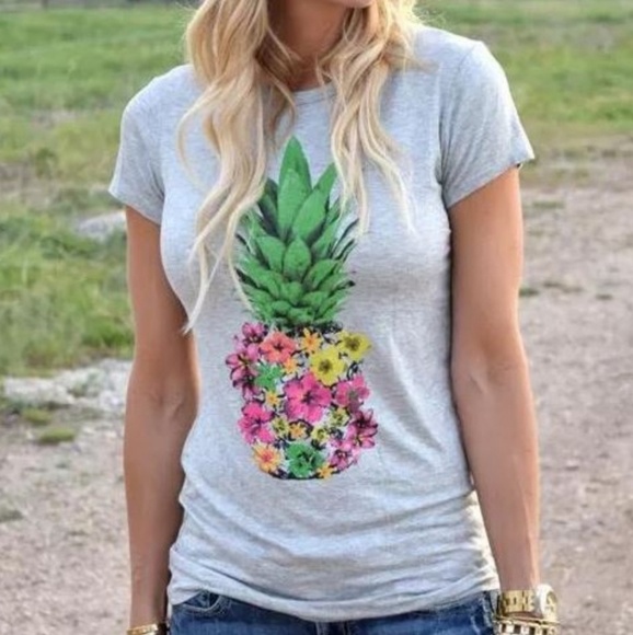 Pineapple Flora Graphic Short Sleeve Tee - Picture 2 of 3